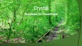  Presentation with forest beautiful spring nature - Colorful presentation enhanced with railways - railway in the spring forest backdrop and a shamrock green colored foreground