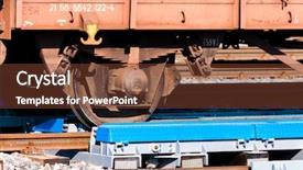  Presentation with railway tracks - Cool new slide set with railways - railway tracks in station zilina backdrop and a tawny brown colored foreground