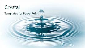  Presentation with crystal for drop of water on w - PPT layouts enhanced with rain backgrounds - drop of water on white background and a sky blue colored foreground