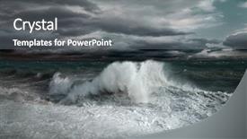  Presentation with storm - Audience pleasing slide deck consisting of rain backgrounds - view of storm seascape backdrop and a  colored foreground