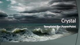  Presentation with storm surge - PPT theme consisting of rain backgrounds - view of storm seascape background and a  colored foreground
