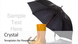  Presentation with black yellow - Colorful PPT theme enhanced with rain boots - pair of yellow rainboots backdrop and a  colored foreground