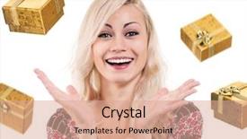  Presentation with gifs falling cherry blossoms - Beautiful slides featuring rain bow - beautiful blonde woman catching falling backdrop and a  colored foreground