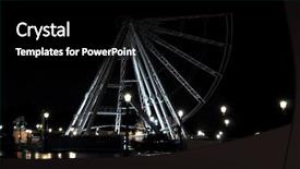  Presentation with amusement ferris wheel - Presentation consisting of composition of eye outlines fractal and abstract design elements on the subject of modern technologies mechanical progress artificial intelligence virtual reality and digital imaging background and a wine colored foreground