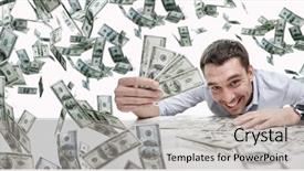  Presentation with business success - Audience pleasing slides consisting of heap of dollar money backdrop and a light gray colored foreground
