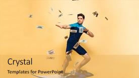  Presentation with confident - Slide deck having payday - full length portrait background and a blonde colored foreground