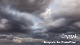  Presentation with rain clouds - Audience pleasing presentation theme consisting of rain clouds - stormy sky backdrop and a dark gray colored foreground