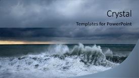  Presentation with storm clouds - Beautiful presentation featuring rain clouds - view of storm seascape backdrop and a seafoam green colored foreground
