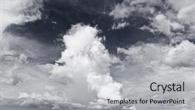  Presentation with rain sky - Cool new slide set with rain clouds and gloomy sky backdrop and a light gray colored foreground