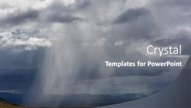  Presentation with rain clouds - PPT theme with rain-clouds-in-arctic-tundra background and a gray colored foreground