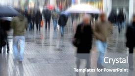  Presentation with rush hour - Slides consisting of rain coat - image of people walking background and a gray colored foreground