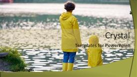  Presentation with lake - Slides enhanced with rain coat - leisure by lake background and a  colored foreground