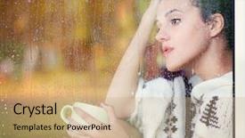  Presentation with rain fall - PPT layouts consisting of rain drops blurred garden background and a coral colored foreground