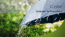  Presentation with rain - Beautiful slide set featuring rain-drops-falling backdrop and a light blue colored foreground