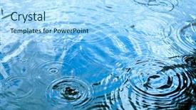  Presentation with rain sky - Beautiful PPT theme featuring rain drops rippling backdrop and a light blue colored foreground