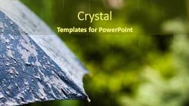  Presentation with raining money falling - Audience pleasing slide set consisting of rain-falling-on-umbrella-weather backdrop and a tawny brown colored foreground