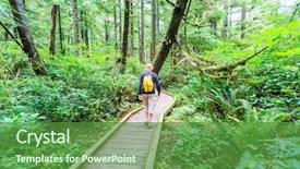  Presentation with islam and forest - Audience pleasing slides consisting of rain forest in vancouver island backdrop and a tawny brown colored foreground