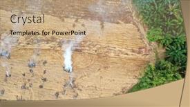  Presentation with palm oil - Beautiful PPT layouts featuring rain-forest-land-burned backdrop and a coral colored foreground