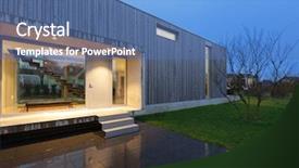  Presentation with scene - Beautiful slides featuring rain garden - entrance of a beautiful modern backdrop and a teal colored foreground