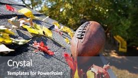  Presentation with autumn leaves - Theme consisting of rain gutter full of autumn background and a gray colored foreground