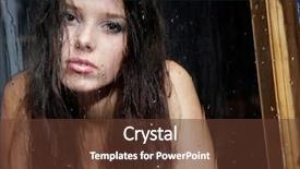  Presentation with sad girl dark - PPT theme having rain home - young sad girl behind wet background and a tawny brown colored foreground