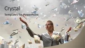  Presentation with rich - Slides featuring rain money - dreaming to become rich background and a light gray colored foreground