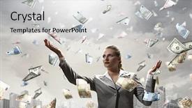  Presentation with rich vs poor - Amazing presentation theme having rain money - dreaming to become rich backdrop and a light gray colored foreground