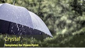  Presentation with forecast - Beautiful slide deck featuring rain-on-umbrella-background-weather backdrop and a tawny brown colored foreground