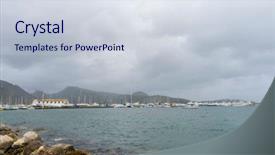  Presentation with stormy sea - Amazing PPT layouts having rain over the stormy sea backdrop and a sky blue colored foreground