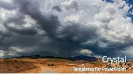  Presentation with rain sky - Presentation theme featuring rain pano in the desert background and a ocean colored foreground