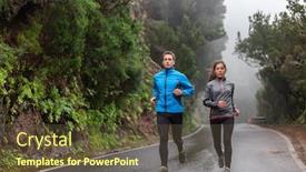  Presentation with athletes - Cool new theme with rain-run-fit-people-training backdrop and a tawny brown colored foreground