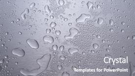  Presentation with brushed metal - Colorful PPT theme enhanced with rain shine - brushed metal surface with water backdrop and a gray colored foreground