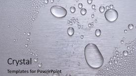  Presentation with brushed metal - PPT theme featuring rain shine - brushed metal surface with water background and a light gray colored foreground