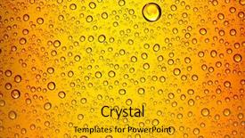  Presentation with water drops - Presentation theme with rain shower - background of water drops background and a gold colored foreground