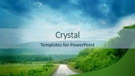  Presentation with rain sky - Audience pleasing slides consisting of rain sky - landscape with road backdrop and a light blue colored foreground