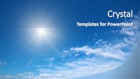  Presentation with rain clouds - Presentation theme featuring rain sun - sky and clouds background and a ocean colored foreground