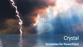  Presentation with sunshine - Slides with ocean storms - rain sunshine and lightning background and a ocean colored foreground