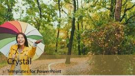  Presentation with rain fall - Presentation having looking up joyful on rainy background and a gold colored foreground