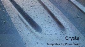  Presentation with rain water - Presentation theme featuring rain water droplets on blue background and a teal colored foreground