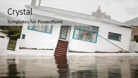  Presentation with rain water - Slide set enhanced with rain water floods - image of a flooding background and a light gray colored foreground