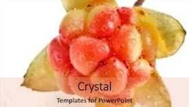  Presentation with renewable energy single green building - Colorful slide deck enhanced with rain water harvesting - single fresh cloudberry rubus chamaemorus backdrop and a coral colored foreground