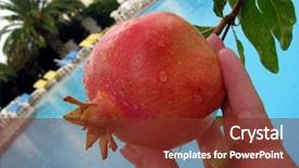  Presentation with rain water harvesting - Colorful slide deck enhanced with rain water harvesting - wet fresh fruit backdrop and a  colored foreground