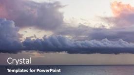  Presentation with sea weather - Colorful slides enhanced with rain-weather-above-sea-beach backdrop and a ocean colored foreground