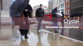  Presentation with busy - Presentation theme consisting of rain with umbrellas and coat background and a violet colored foreground