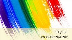  Presentation with rainbow - PPT layouts with rainbow - abstract acrylic hand painted background background and a blonde colored foreground