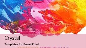  Presentation with rainbow - Audience pleasing PPT theme consisting of rainbow - abstract acrylic painted background backdrop and a coral colored foreground