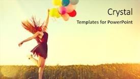  Presentation with sky rainbow - Audience pleasing slides consisting of rainbow - beauty redhead girl running backdrop and a blonde colored foreground