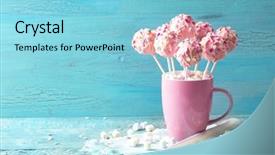  Presentation with cake - Slide deck featuring rainbow - pink cake pops background and a light blue colored foreground