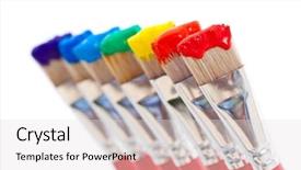  Presentation with red blue yellow - Cool new slide deck with rainbow - red orange yellow backdrop and a light gray colored foreground