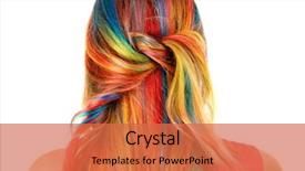  Presentation with hair - Cool new PPT layouts with rainbow - trendy hairstyle concept young woman backdrop and a red colored foreground